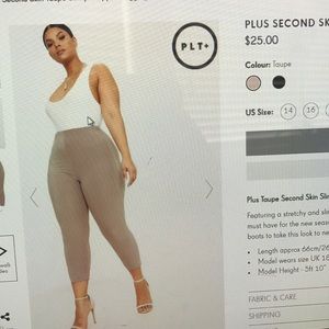 Plus second skin taupe slinky cropped leggings
